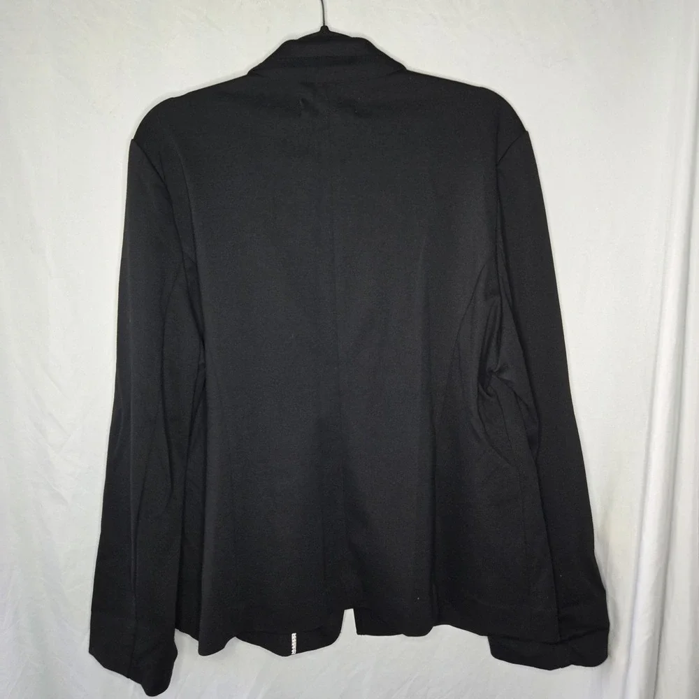 Company Ellen Tracy Ponte Knit Blazer Decorative Button Women's XL Black - Picture 5 of 12